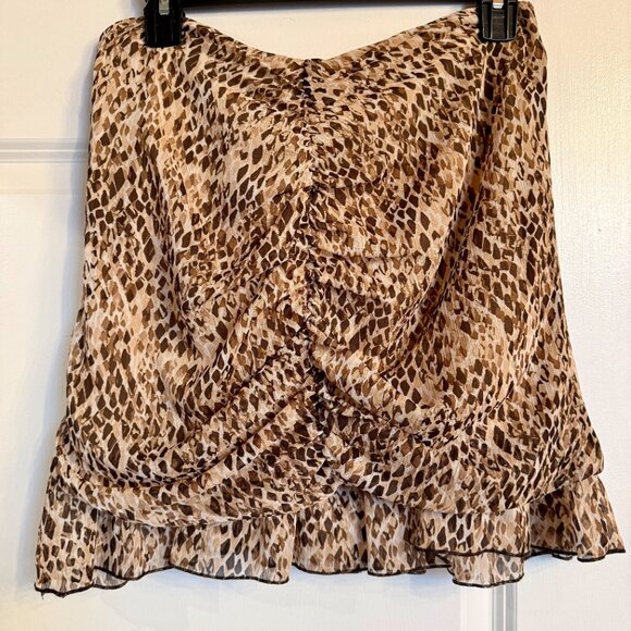 Zara Animal Print Ruffle Mini Skirt Size M *NWT* - Picture 3 of 5